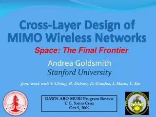 Cross-Layer Design of MIMO Wireless Networks