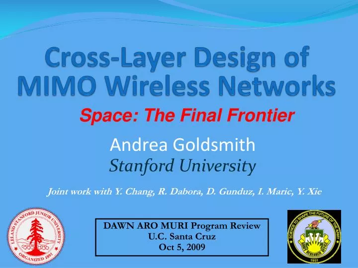 cross layer design of mimo wireless networks