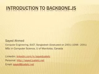 Introduction to Backbone.Js