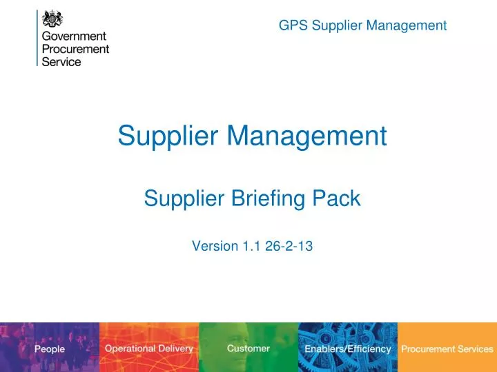 supplier management supplier briefing pack version 1 1 26 2 13