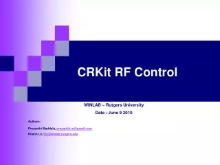 CRKit RF Control