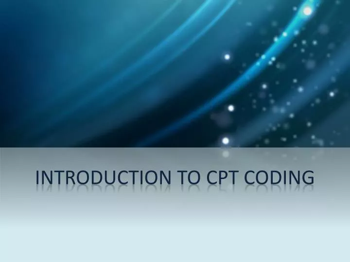 introduction to cpt coding