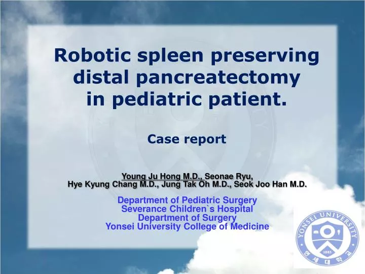 robotic spleen preserving distal pancreatectomy in pediatric patient case report