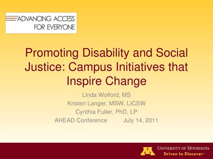promoting disability and social justice campus initiatives that inspire change