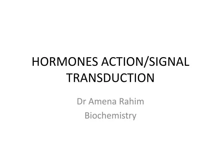 hormones action signal transduction