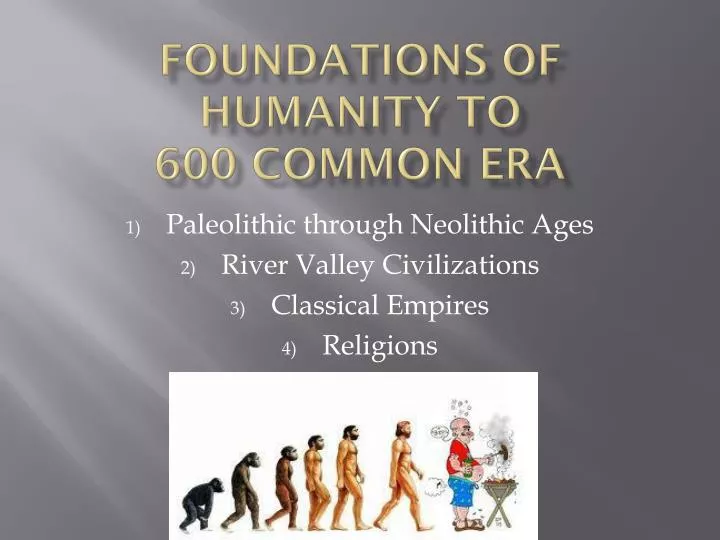 foundations of humanity to 600 common era