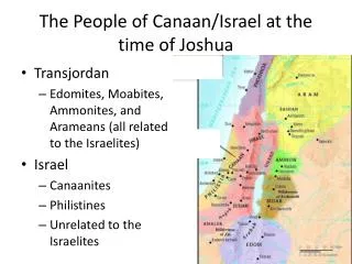 The People of Canaan/Israel at the time of Joshua