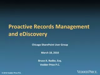 Proactive Records Management and eDiscovery