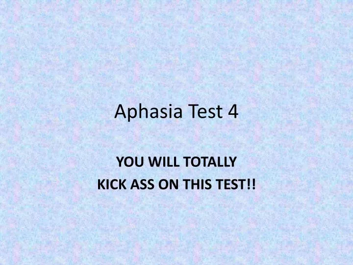 aphasia test 4