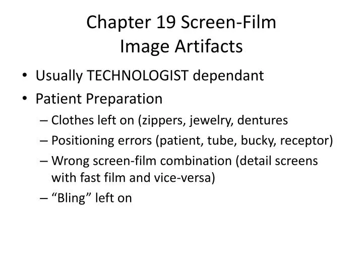 chapter 19 screen film image artifacts