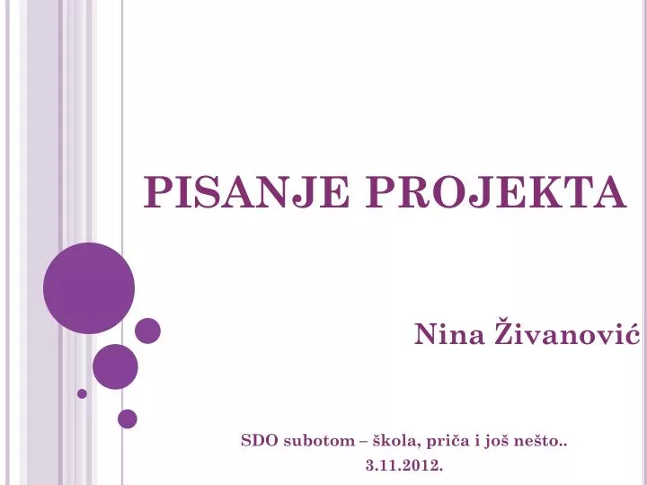 pisanje projekta