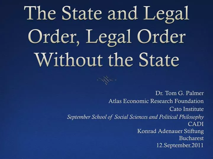the state and legal order legal order without the state