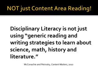NOT just Content Area Reading!