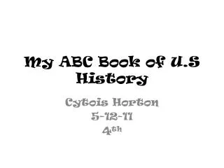 My ABC Book of U.S History