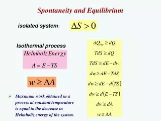 Spontaneity and Equilibrium