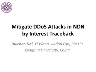 Mitigate DDoS Attacks in NDN by Interest Traceback