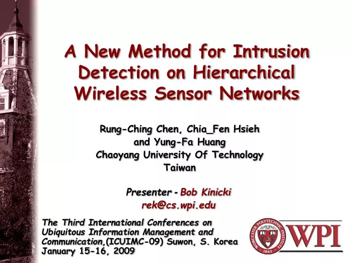 a new method for intrusion detection on hierarchical wireless sensor networks