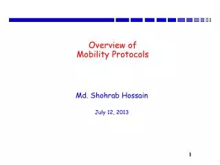 Overview of Mobility Protocols