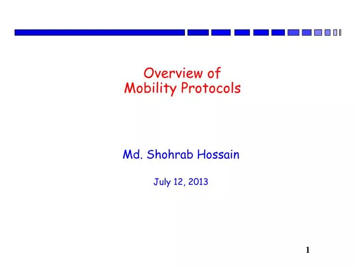 overview of mobility protocols