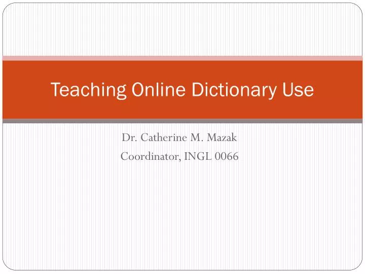 teaching online dictionary use