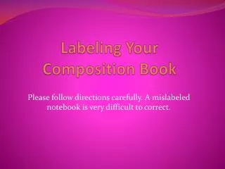 Labeling Your Composition Book