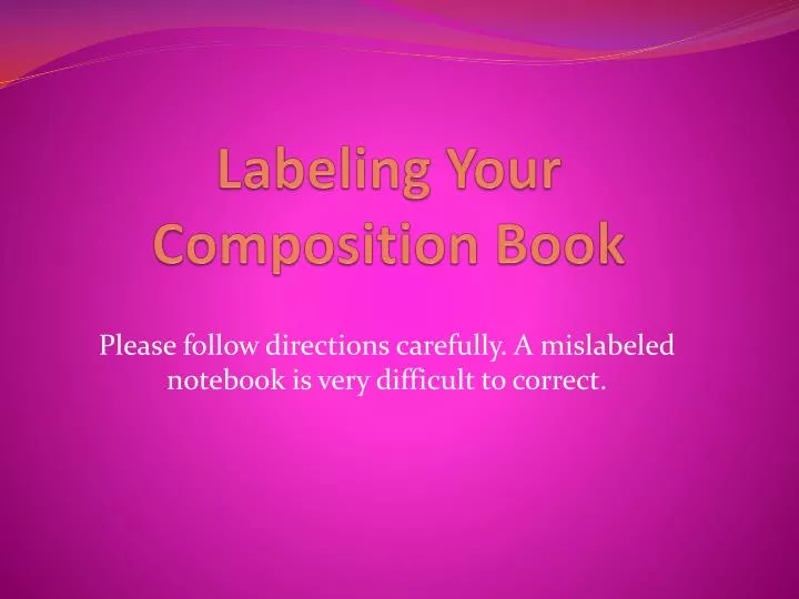 labeling your composition book