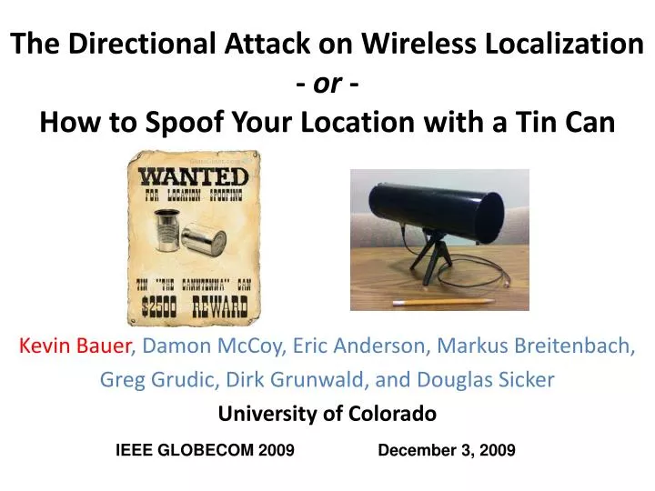 the directional attack on wireless localization or how to spoof your location with a tin can