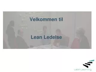 velkommen til lean ledelse