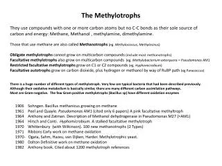 The Methylotrophs
