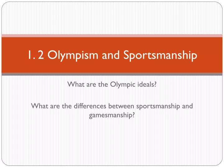 1 2 olympism and sportsmanship
