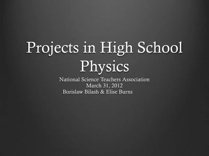 projects in high school physics