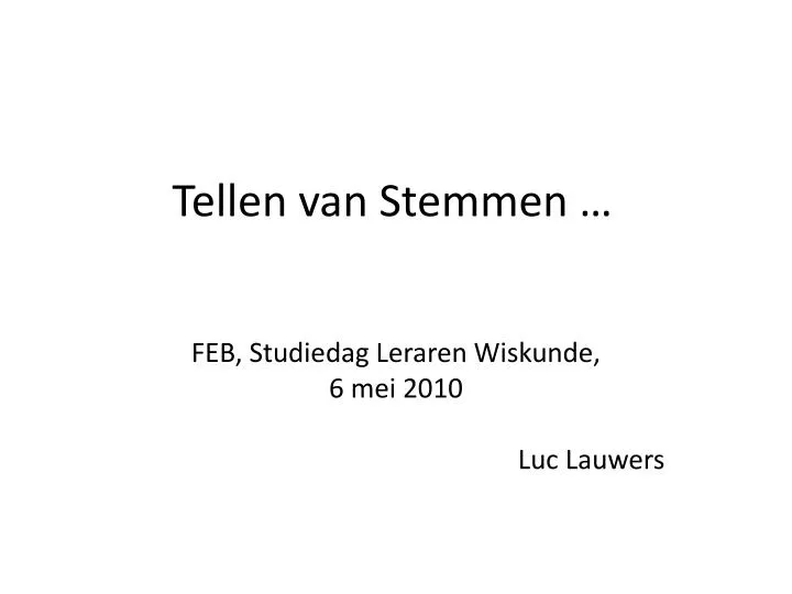 tellen van stemmen