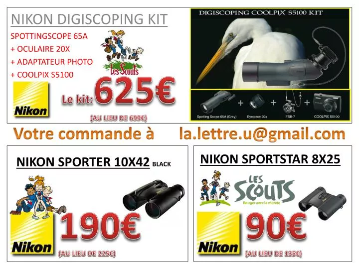 nikon digiscoping kit spottingscope 65a oculaire 20x adaptateur photo coolpix s5100
