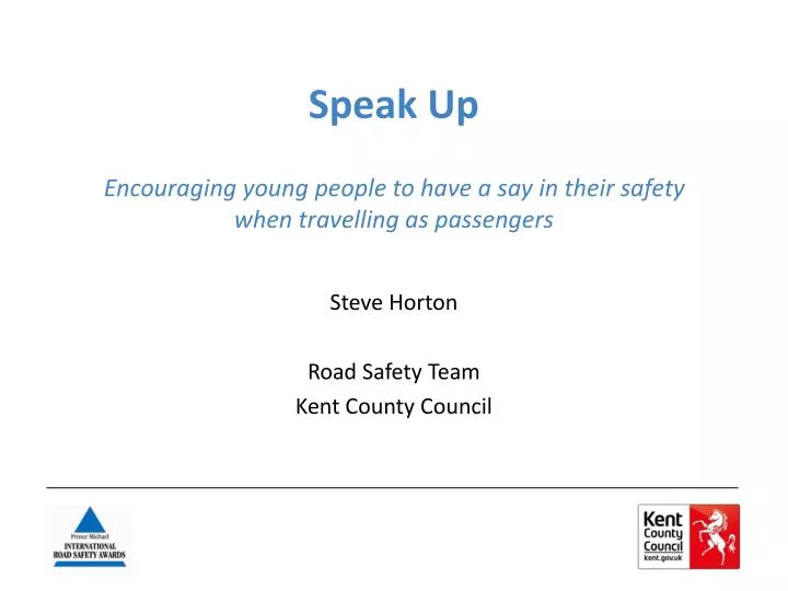 speak up encouraging young people to have a say in their safety when travelling as passengers