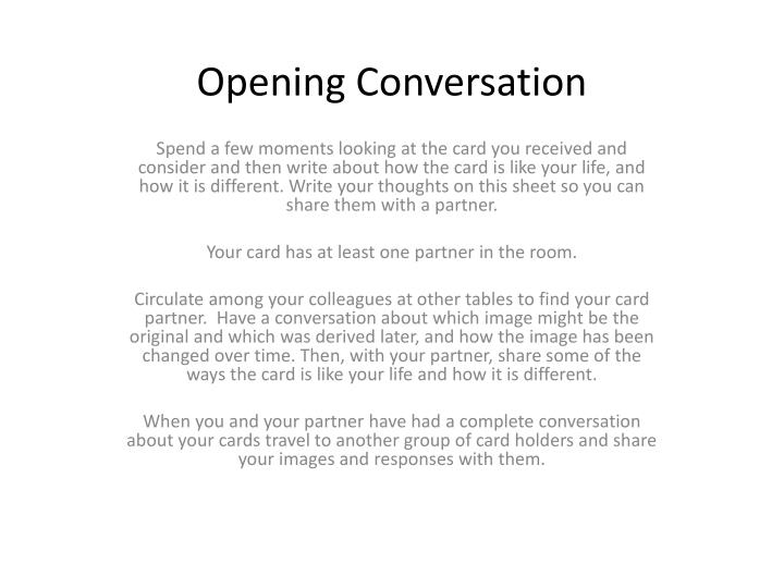 opening conversation