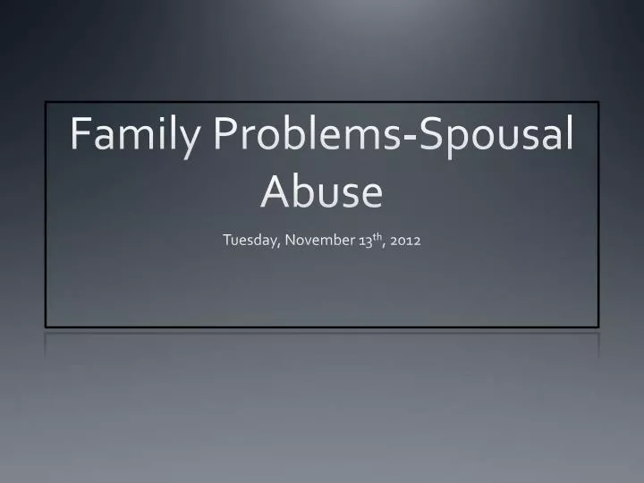 family problems spousal abuse