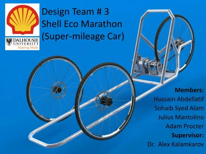 design team 3 shell eco marathon super mileage car