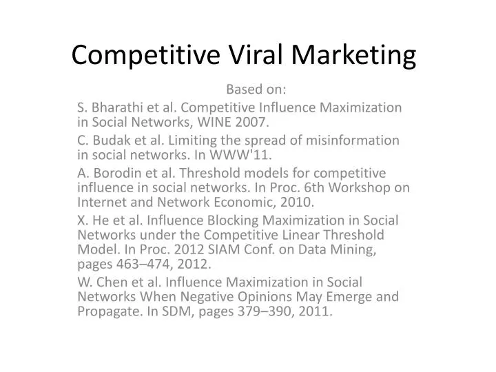 competitive viral marketing