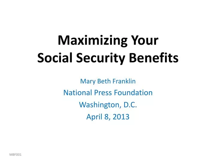 maximizing your social security benefits
