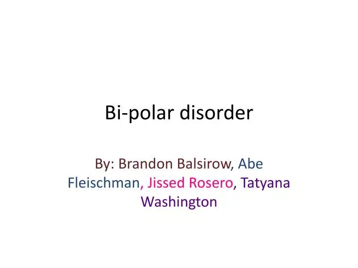 bi polar disorder