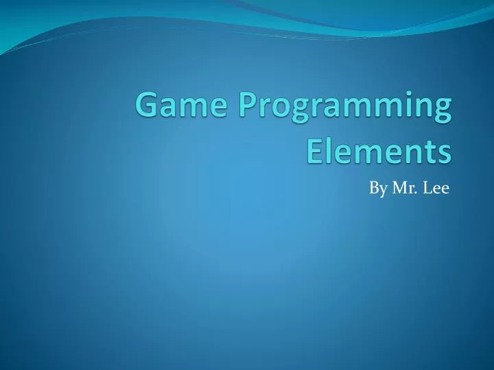 game programming elements