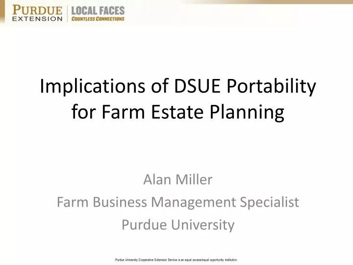 implications of dsue portability for farm estate planning