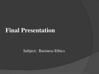 Final Presentation