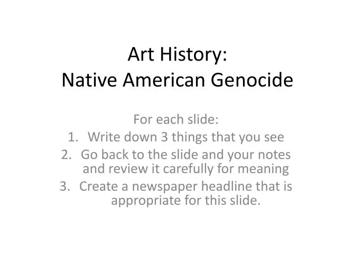 art history native american genocide