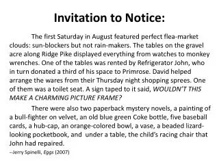 invitation to notice