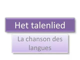 het talenlied