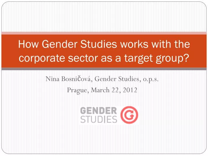how gender studies works with the corporate sector as a target group
