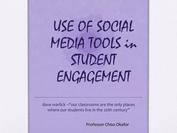 use of social media tools in student engagement
