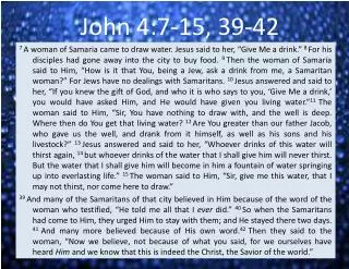 john 4 7 15 39 42