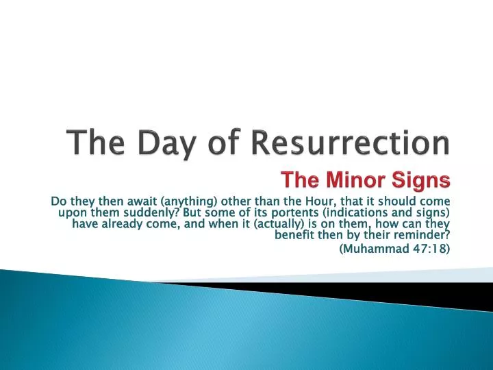 the day of resurrection the minor signs